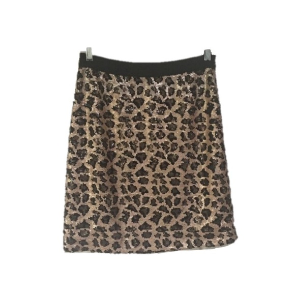 Banana Republic Leopard Print Sequin Skirt - Picture 6 of 6